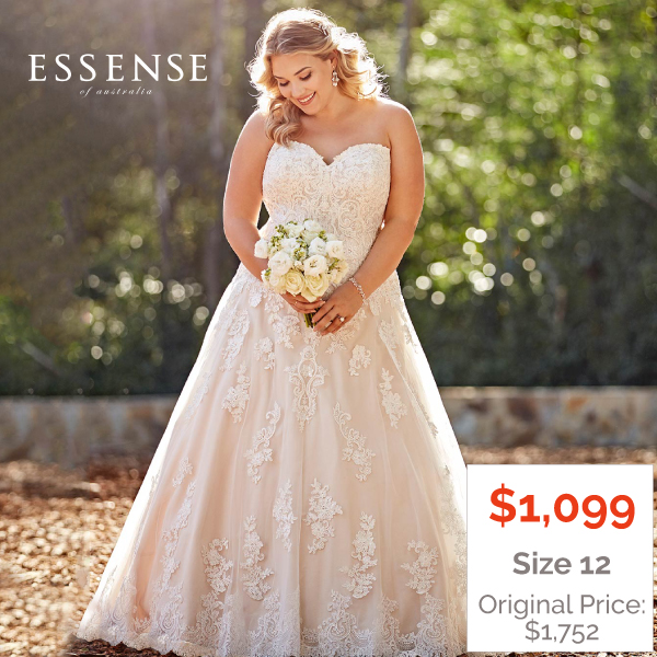 Plus-Size Strapless A-line Bridal Gown Sale Priced