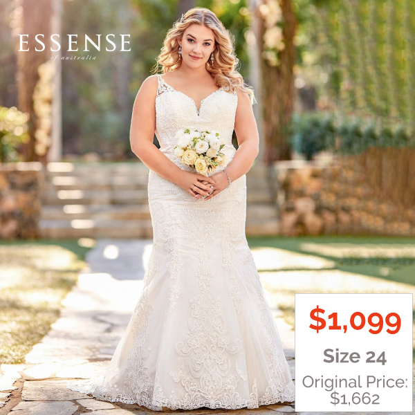 Plus-Size Fit And Flare Bridal Gown From Essense Of Australia