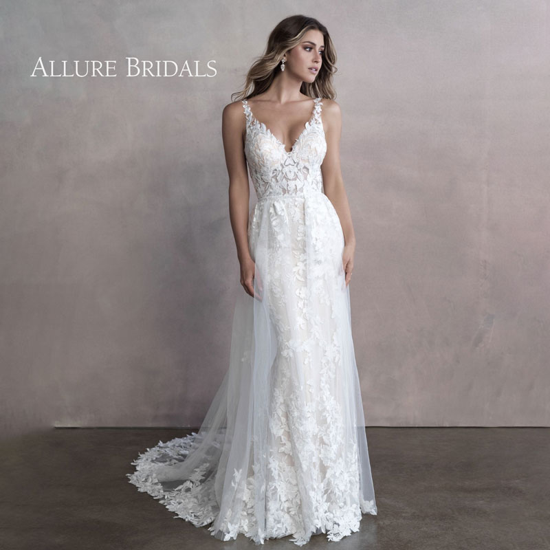 Sleeveless boho wedding dress from Allure Bridals