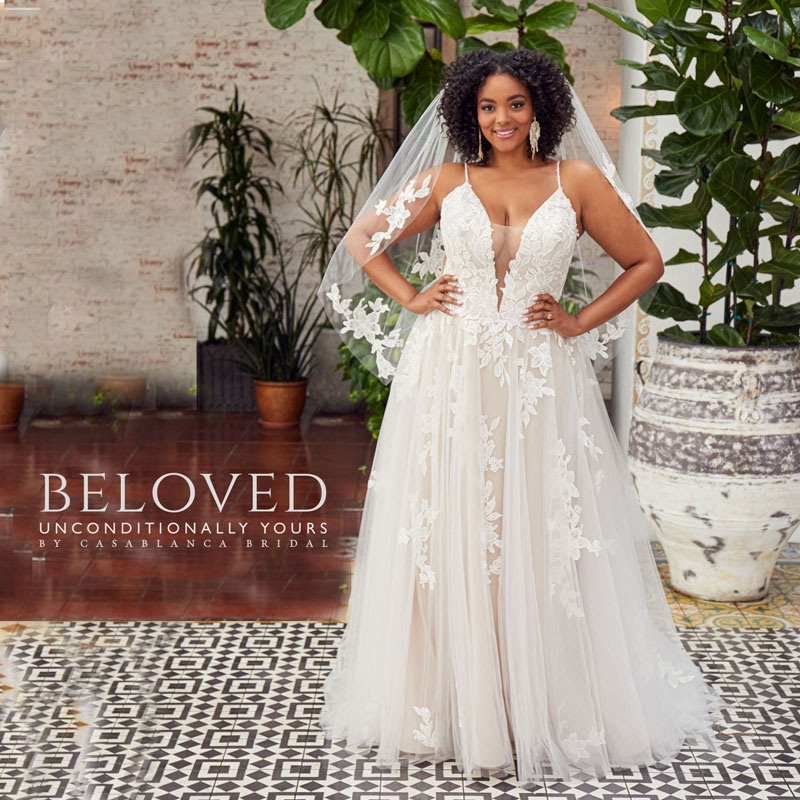 Plus-Size Sleeveless Boho Wedding Dress from Beloved