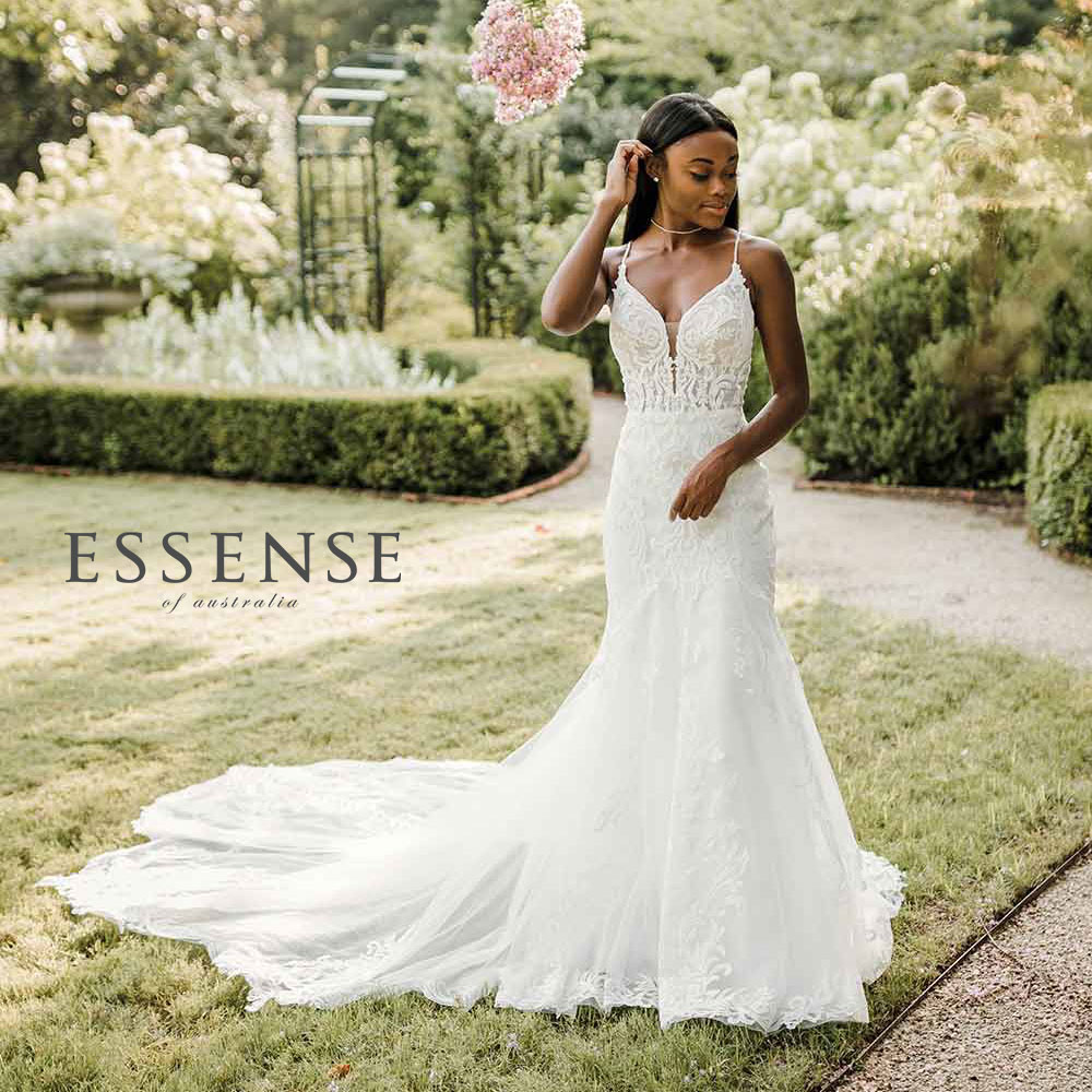 Romantic sleeveless fit-and-flare wedding dress from Essense Of Australia