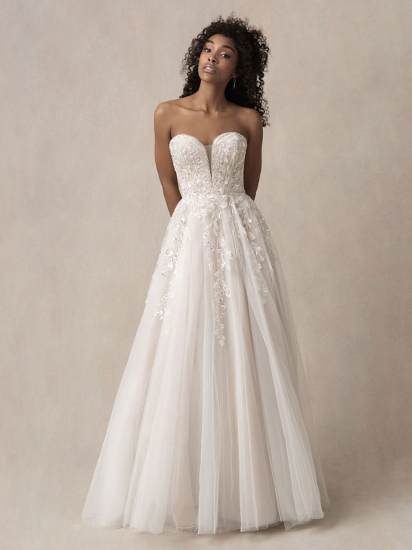 Strapless A-line wedding dress