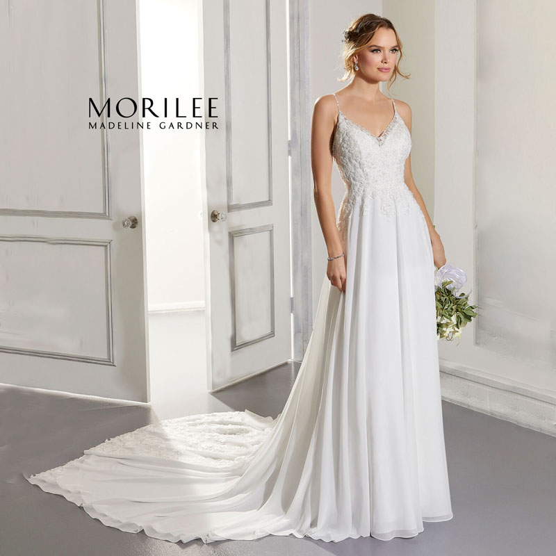 Sleeveless A-line wedding gown from Morilee by Madeline Gardner