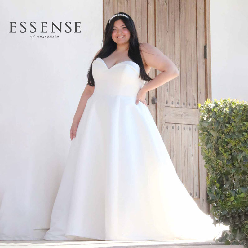 Plus-Size strapless a-line bridal gown