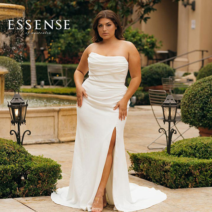 Outdoor wedding clearance dresses plus size