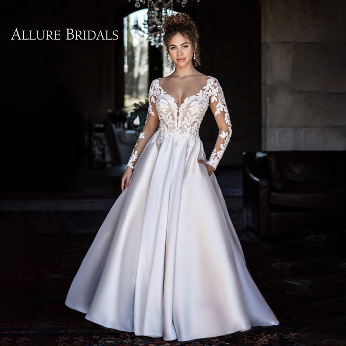 Ballgown wedding dress with long sleeves