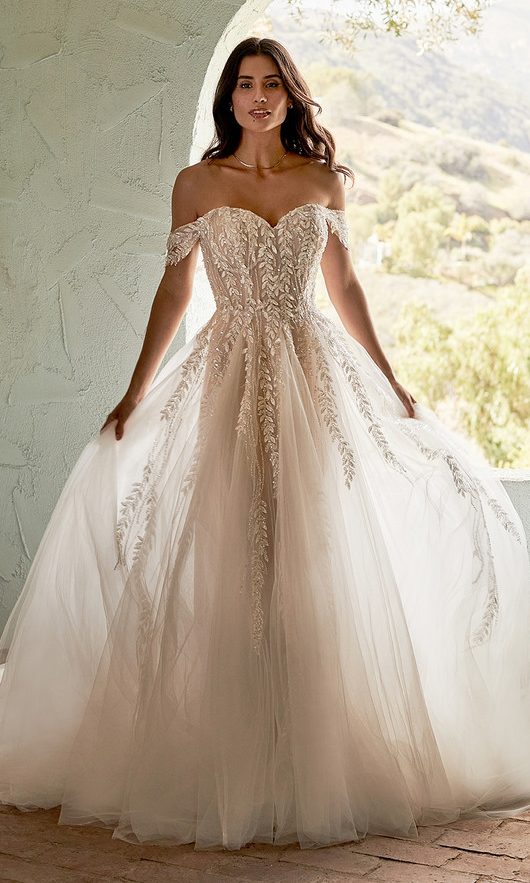 Off-the-shoulder ballgown wedding dress