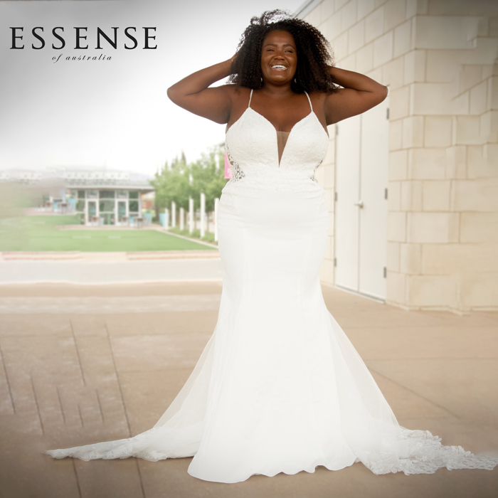 Plus-Size Sleeveless Fit & Flare Wedding Dress