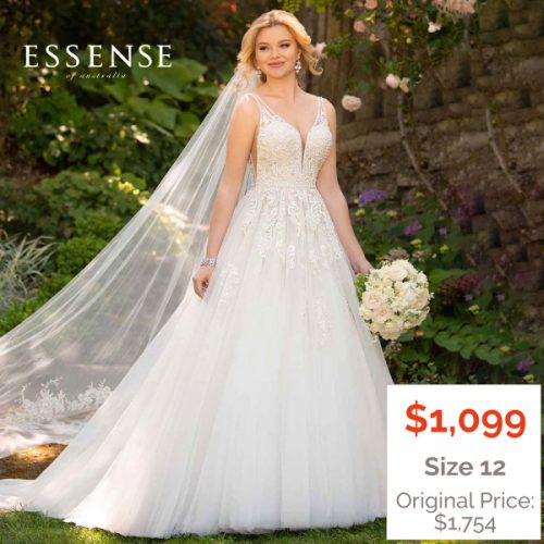 Classic A-line Wedding Dress WIth Veil