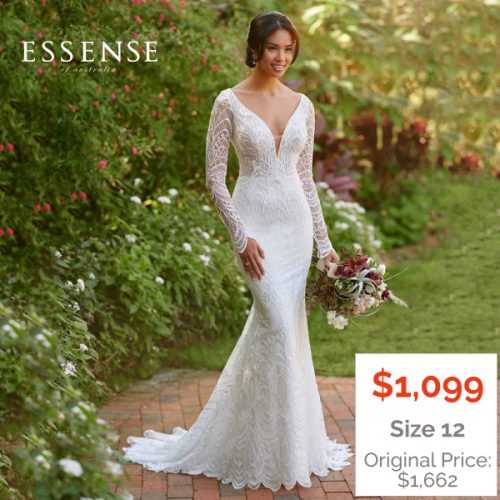 Long-Sleeved Sheath Bridal Gown